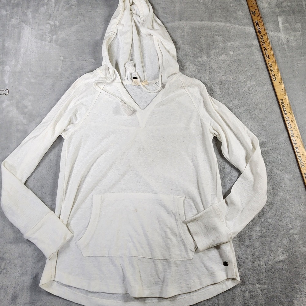 Roxy White Hooded Tunic‎ Y2k Womens size S Beach Comfy Lightweight